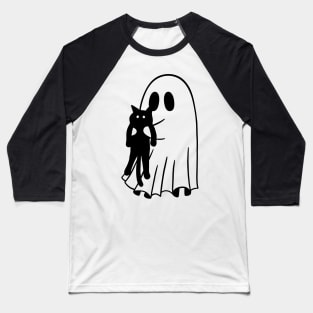 Black Cat Ghost Baseball T-Shirt